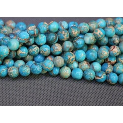 Kindgems, 10mm Aqua Stone Necklace Beads, Sediment Slice Loose Beads Drilled Slab Women Fashion Accessories Jewelry Making