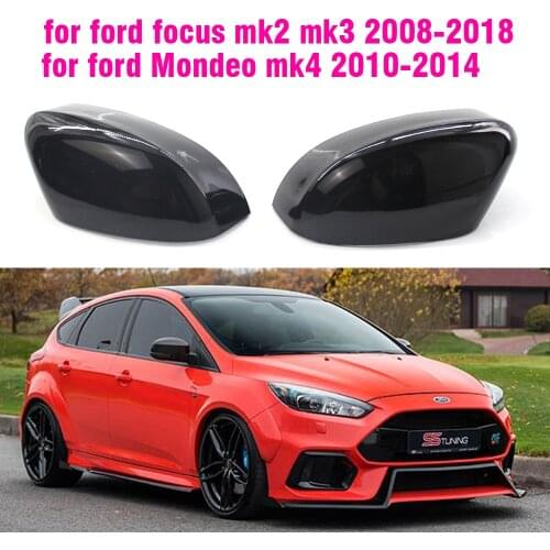 Rearview Mirror Cover Cap Carbon Fiber / Black for Ford Focus MK2 MK3 ,for Mondeo mk4 Facelift Estate 2010-2014