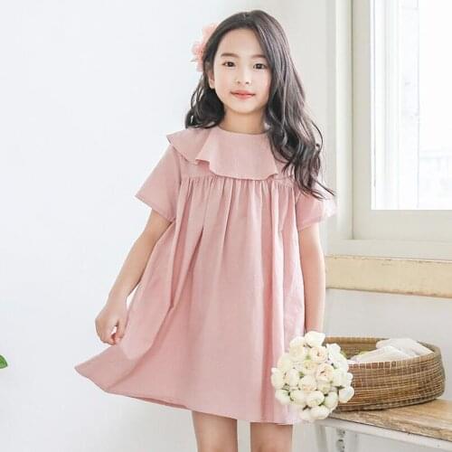 Girls Summer Dress Short Sleeve Cotton Sundress 2020 Baby Toddler Teen Childrens Clothes Ruffles Kids Party Dresses For Girls