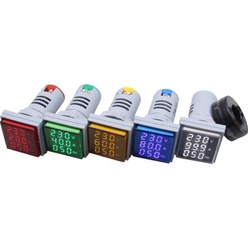 AC6AC multifunction panel meter 0-500V 0-100A 20-75Hz single phase AC voltage ampere Frequency panel meter A V Hz indicator