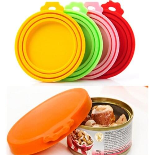 3 In 1 Reusable Pet Food Can Cover Silicone Dogs Cats Storage Tin Cap Lid Seal Cover Pet Supplies Suitable For 65mm 75mm 85mm