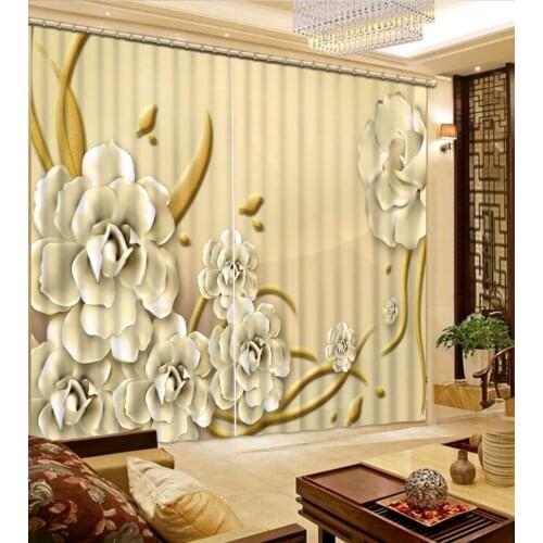 Fashion flower curtains 3D Window Curtain Dinosaur print Luxury Blackout For Living Room