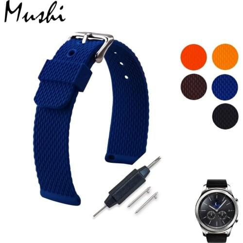 MS Silicon Watch Strap For Samusng Gear S3 Classic Frontier Rubber Watch Band with Quick Release Pins Belt Bracelet Strap 22mm