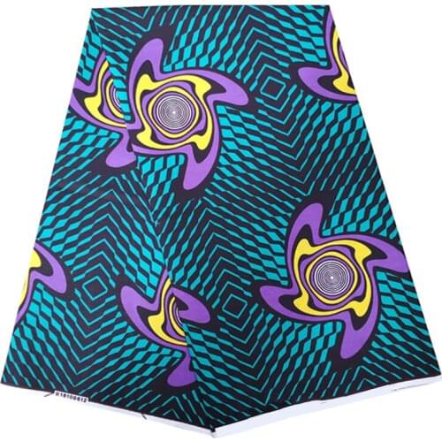 Veritable African Wax Prints Cotton Fabric 100%Soft Breathable Nigerian Style Clothes/Dress Material For Sewing 6 Yards R-V 4-90