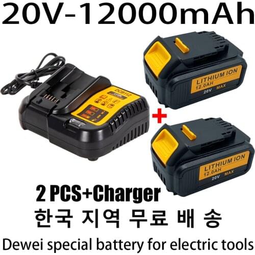 Original 20V 12000mah for Dewalt DCB200 Rechargeable Li-ion Battery 20V MAX Replacement for DeWalt DCB205 DCB201 DCB203 Power