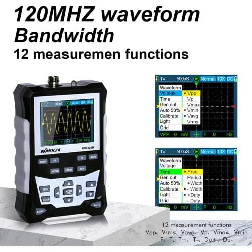 DS0120M Digital Oscilloscope 120MHz Bandwidth 500MSa/s Sampling Rate with Backlight Waveform Storage 320x240 HD Oscilloscope