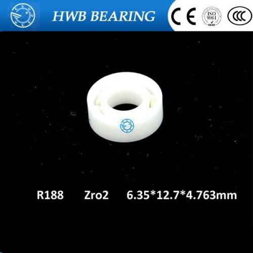 R188 Full Ceramic Bearing Zirconia Oxide ZrO2 Ball Bearing 1/4" x 1/2" x 3/16" with Crrosion Resistance FOR YOYO HAND SPINNER