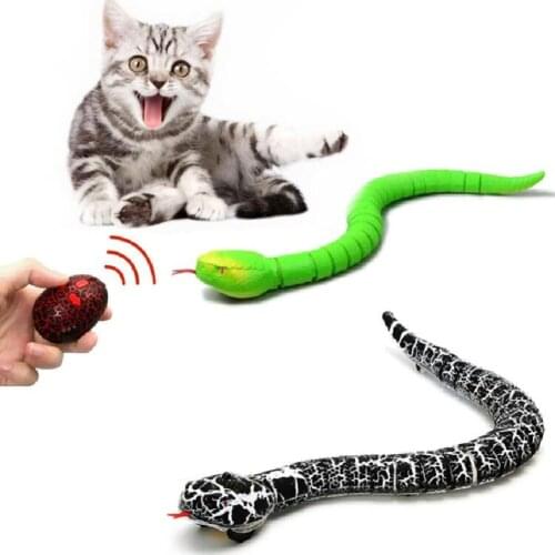 RC Remote Control Snake Toys For Cat Kitten Egg-shaped Controller Rattlesnake Interactive Snake Cat Teaser Play Toy Game Pet Kid