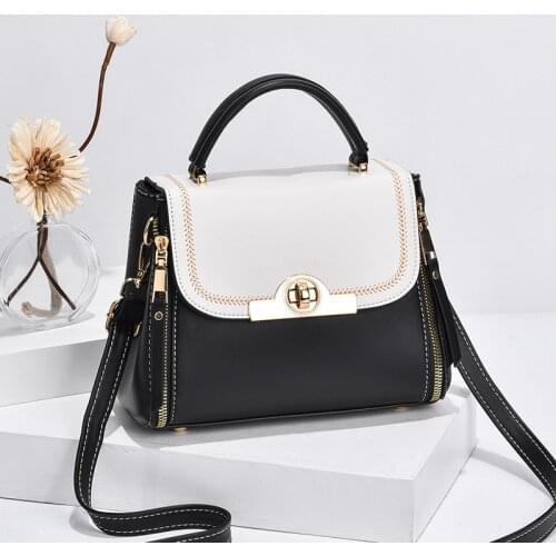 Luxury Designer Handbag Contrast Color Soft Leather Crossbody Bags for Women 2021 New Summer Fashion Korean Small Shoulder Bag