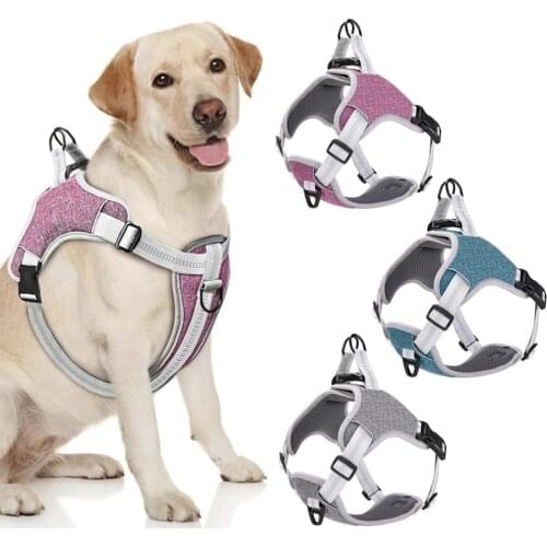 Pet Vest Dog Harness and Leash Set Reflective Breathable Mesh Walking Harnesses Anti Pull For Small Medium Large Dog Supplies