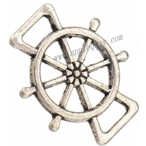 Connectors Bracelets Cords DIY Rudder Open Plane Vintage Silver Metal Fashion Wholesalers Jewelry Accessories 19*16mm 40pcs/lot
