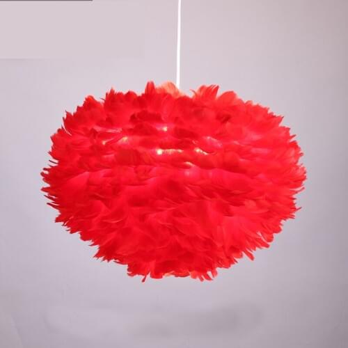 Modern Pink White Feather Pendant Light LED Lamp Dia 80cm Fabric Suspension For Parlor Bedroom room Home Pendant lighting PA0255