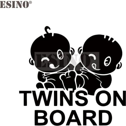 Newest Design Funny Twins On Board Car Creative Decorative Auto Decal Cartoon Car Reflective Car Body Decal Pattern Vinyl