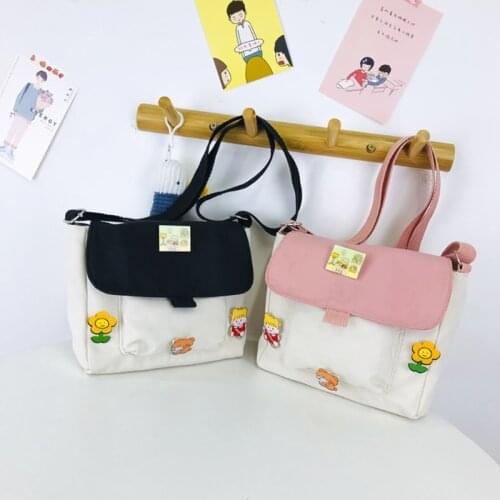Shopping Bags Women Sweet Kawaii Printed Canvas Leisure Daily Shop High Quality Harajuku Korean Style All-match Grocery Bag New
