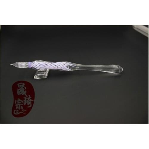 Unique design 2021 Glass Dip Pen With Glass Pen Holder Vintage Handmade Glass Signatures Pen Set
