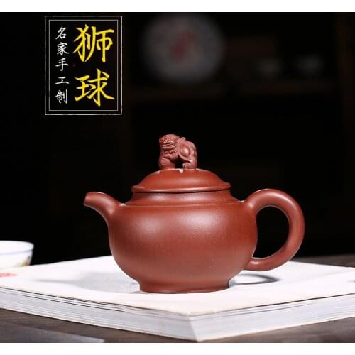 Yixing craftsmen famous all hand undressed ore upscale recommended custom lion ball god beast teapot