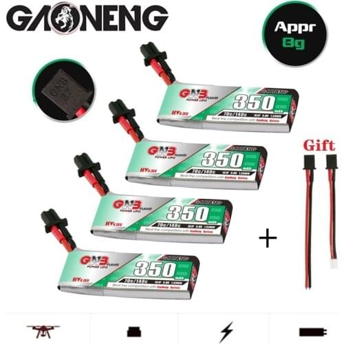 1-5PCS GNB 1S HV Lipo Battery 3.8V 350mAh 70C 4.35V GNB27 Connector for RC Racing Drone DIY Accessories Replacement Spare Parts