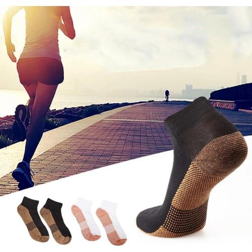 1 Pair Copper Fiber Pure Cotton Sports Magic Socks Bamboo Fiber Sports Sweat Black White Socks For Various Outdoor Activities