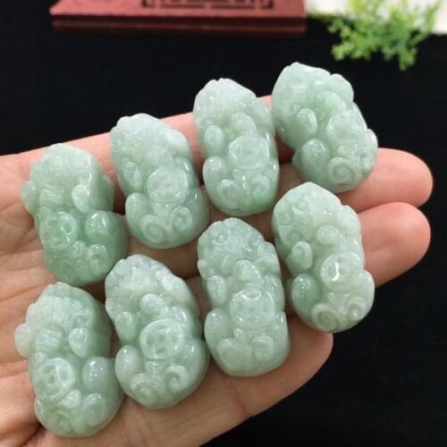 1pc Genuine Green Natural Jade A Gemstone Emerald Pi Xiu Pendant Necklace Rare Women Men Stone Jade A Necklace AAAAA