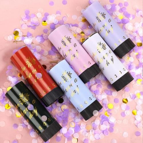1Pcs Metallic Rose Gold Confetti Party Popper Cannons Handheld Fireworks Gender Reveal Birthday Party Celebration