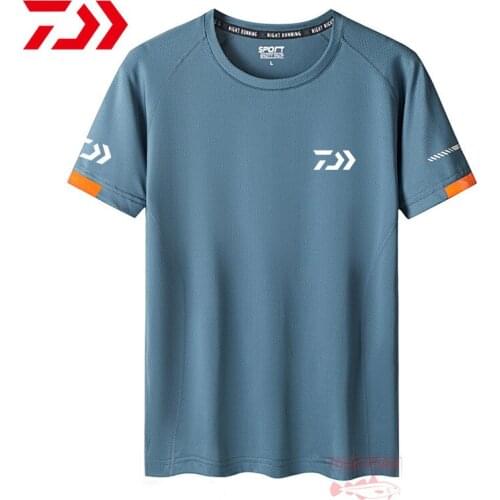 2021 DAIWA Fishing Shirts Men Outdoor Quick Dry Sport Soft Elastic Fishing Clothing Plus Size Breathable Fishing Clothes L-9XL