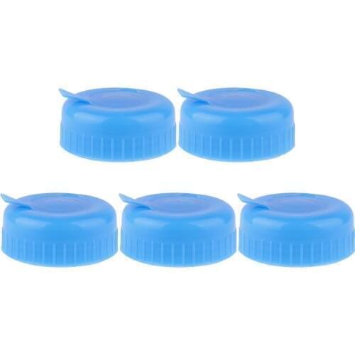 5Pcs 55mm Gallon Water Bottle Screw On Caps Reusable Leak Proof Drinking Lids Anti Splash Plastic Water Buckets Covers US Stock