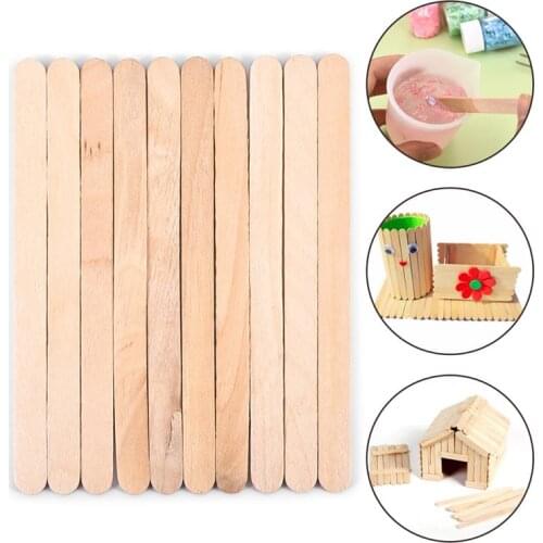 50pcs/Lot Wood Ice Cream Sticks Pop Popsicle Sticks For DIY UV Epoxy Mixing Handwork Art Crafts Wood Handmade Accessories