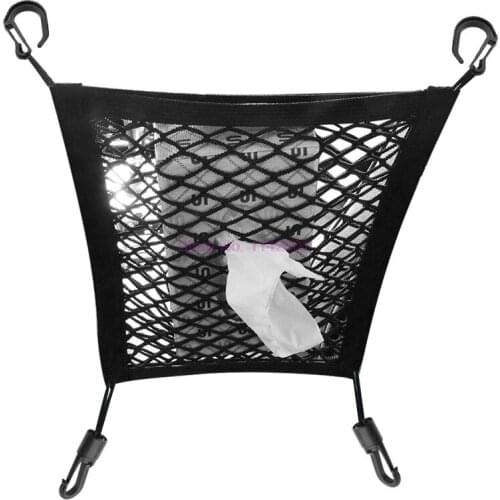 50pcs Strong Elastic Car Mesh Net Bag Between Car Organizer Seat Back Storage Bag Luggage Holder Pocket for Auto Vehicle