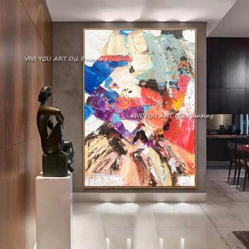 Abstract Modern Landscape 100% Handmade colorful Abstract Style Thick Oil Painting on Canvas For Home Decorative