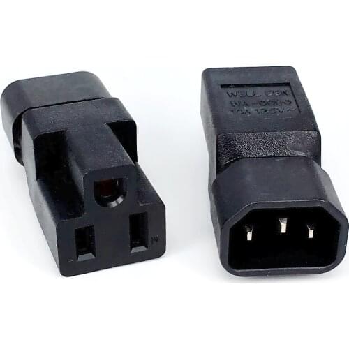 IEC 320 C14 to Nema 5-15R AC adapter,IEC 3Pin Male to US Female Computer room server power conversion adapter AC PLUGUE