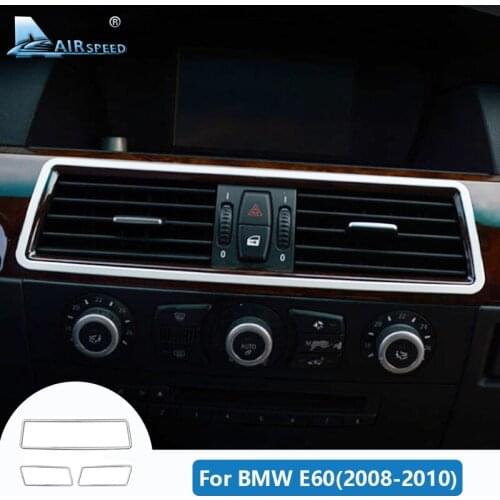 Airspeed Stainless Steel for BMW E60 Accessories BMW E60 Stickers for BMW E60 Interior Trim Air Conditioner Outlet Frame Sticker