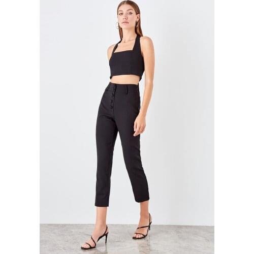Trendyol Black Flare Pants TWOSS19WX0086