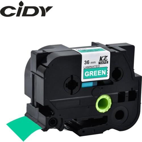 CIDY TZe 765 TZ 765 Tze765 TZ765 10pcs 36mm White on green tze compatible laminated tape for brother p touch label maker