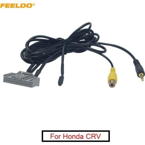 FEELDO 5Pcs Car 3.5mm Male to 32Pin AUX-IN Socket Radio Audio Cable With Micphone for New Honda CRV AUX Wire Adapter