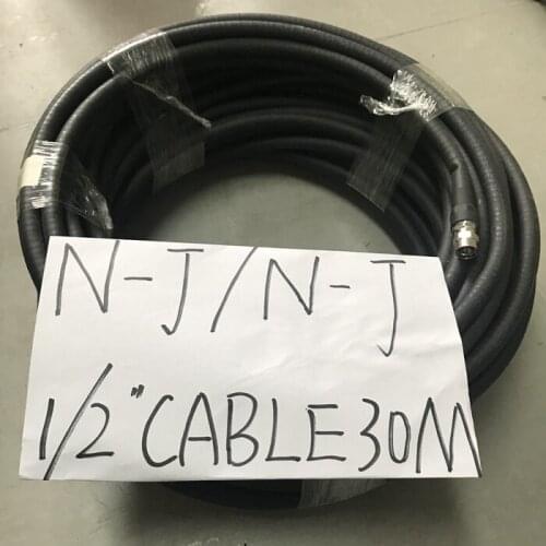 FMUSER 1/2'' RF Cable FM Antenna Feeder Cable Coaxial 30 Meters with N-J N-J Connector L16 Male -L16 Male Connector