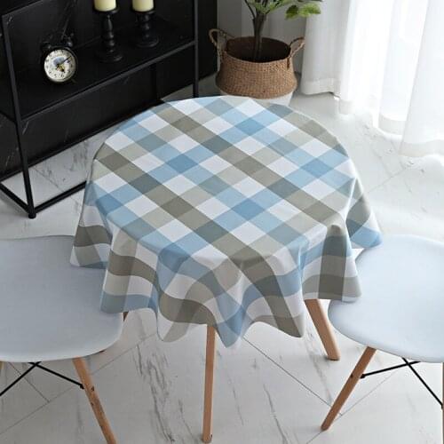 Ins Style Coffee Table Cover Plaid Waterproof Oil Proof Table Cloth Picnic Mat Tea Table Round Tablecloth mantel de mesa T443