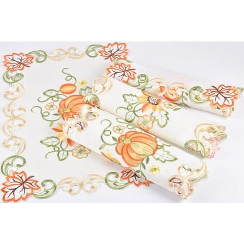 Pumpkin Dish Mat Napkin Coffee Table Embroidery Flag Xloth Place Mat Doily Beige Placemat Lace