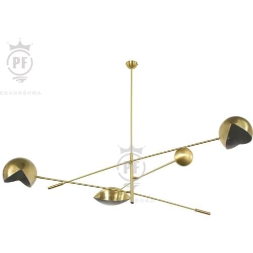 Creative living room shell chandelier Vintage copper chandelier Balance chandelier Restaurant hotel exhibition hall lights