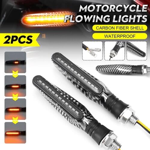 Motorcycle Turn Signals Light 12SMDs Tail Flasher Flowing Water Blinker IP68 LED Side Marker Motorcycle Flashing Lights DIY 2PCS