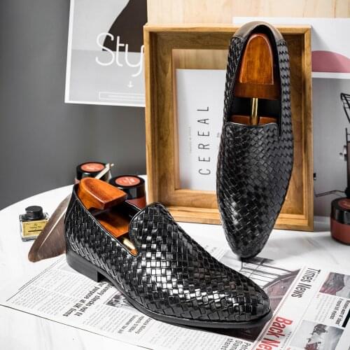 Hanmce Men Loafers Genuine Leather Slip-On Fashion High Quality Luxury Loafers Men