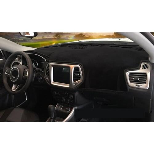 Lsrtw2017 polyester car dashboard non slip carpet anti Reflective for jeep compass MP 552 2017 2018 2019 2020 2021 accessories