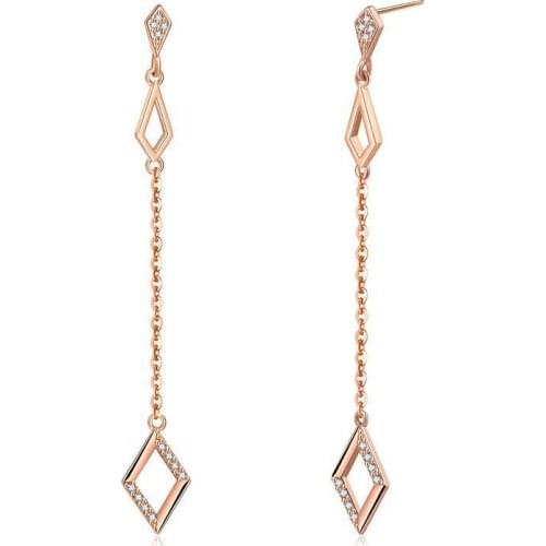 2021 fashion new quadrilateral tassel pendant advanced Earrings Korean style elegant high quality Earrings