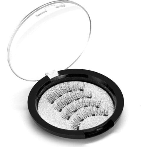 New 4 Magnetic False Eyelashes Free Magnet False Eyelashes 3D Natural Magnetic Eyelashes Wholesale Cosmetic Gift for Girl