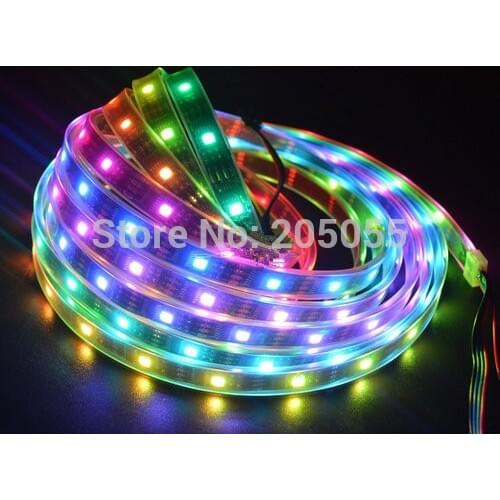 5M 16.4Ft WS2801 led pixel strip 5050 32led/m 160led digital magic RGB Dream full color 5V White PCB optional-IP67 WATERPROOF