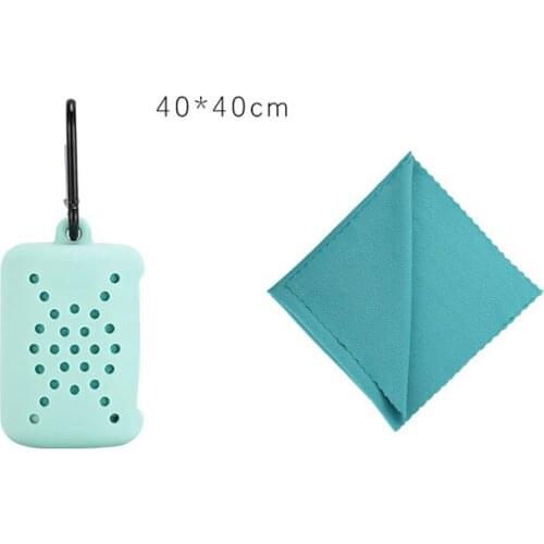 Portable Fishing Towel Microfiber Quick Drying Towel 40*40cm Hiking Camp Sport Beach Swim Travel Towel with Silicone Case