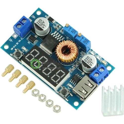 5A CC CV LED Drive Lithium charger Power Step-down Module W/ USB Voltmeter NEW