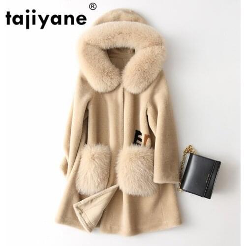 Hooded Fur Fox Real Fur Coat Autumn Winter Coat Women Clothes 2021 Korean Vintage 100% Wool Jacket Sheep Shearling Fur ZT3319