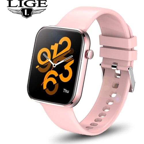 LIGE 1.69 Inch Full Touch Smart Watch Women Heart Rate Monitor Fitness Tracker Sports Waterproof Smartwatch Men For iOS Android