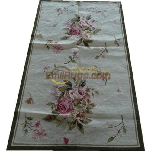 Old Hand-made Traditional Wool Needle-point Carpet Antique Chinese Hand-made Wool New Listing Art Carpet Natural Sheep Wool