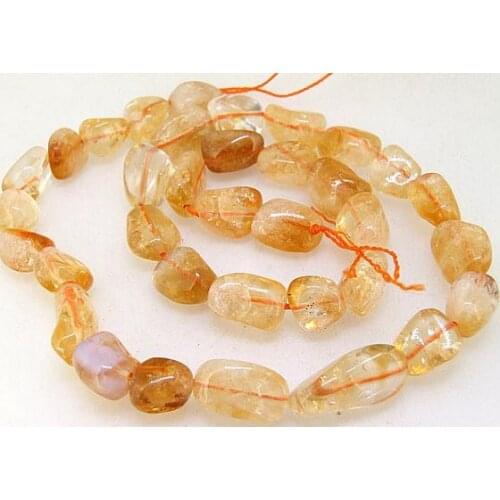 Unique Pearls jewellery Store Natural Citrine Nugget Quartz Crystal Beads Gemstone 8mm-12mm 15'' Full One Strand LC3-230